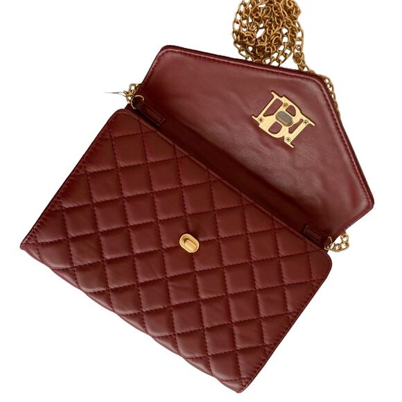 Badgley Mischka Vagan Quilted Leather Flap Crossbody with Studs and Chain Strap - Picture 4 of 11